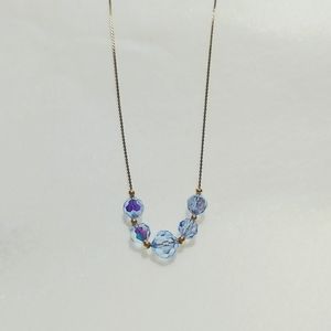 Vintage Tommy's 14 k GF w 5 Sliding light blue AB Crystals w tiny gold beads